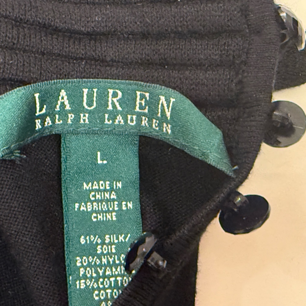 Ralph Lauren Elegant Black Ruffled Women's Top w/ sparkly back buttons - Picture 9 of 9